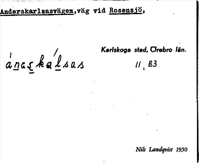 Bild på arkivkortet för arkivposten Anderskarlsasvägen