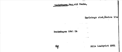 Bild på arkivkortet för arkivposten Backaängen