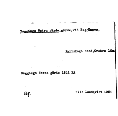 Bild på arkivkortet för arkivposten Baggängs Östra gärde