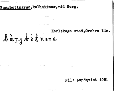 Bild på arkivkortet för arkivposten Bergbottnarna