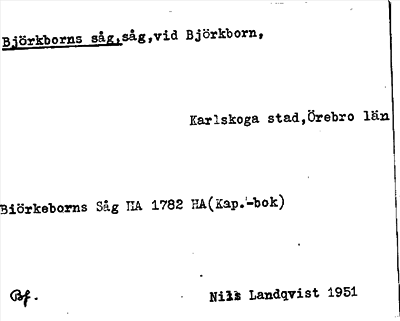 Bild på arkivkortet för arkivposten Björkborns såg