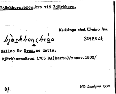 Bild på arkivkortet för arkivposten Björkbornsbron