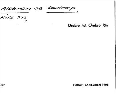 Bild på arkivkortet för arkivposten Alebron, se Dartorp