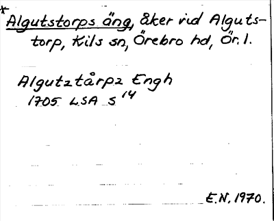 Bild på arkivkortet för arkivposten *Algutstorps äng