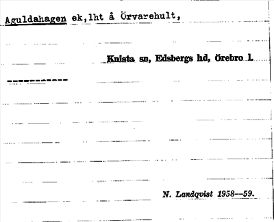 Bild på arkivkortet för arkivposten Aguldahagen
