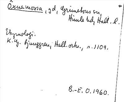 Bild på arkivkortet för arkivposten Öxnamossa