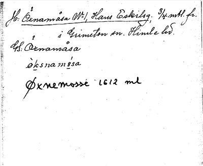 Bild på arkivkortet för arkivposten Öxnamåsa, Hans Eskilsg.