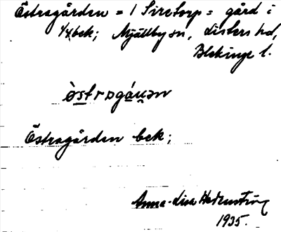 Bild på arkivkortet för arkivposten Östragården