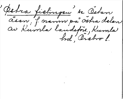 Bild på arkivkortet för arkivposten Østra fielingen, se Östan åsen