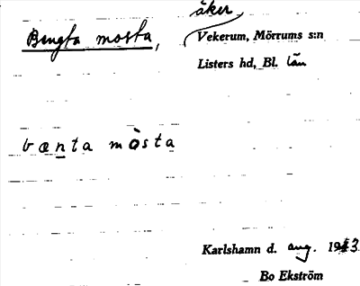 Bild på arkivkortet för arkivposten Bengta mosta