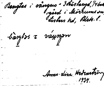 Bild på arkivkortet för arkivposten Bengtas i vången
