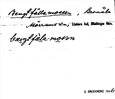 Bild på arkivkortet för arkivposten Bengtfällamossen