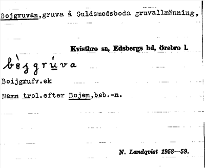Bild på arkivkortet för arkivposten Bojgruvan