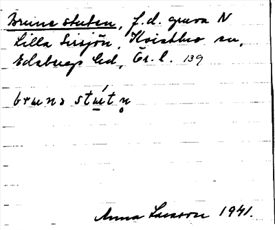 Bild på arkivkortet för arkivposten Bruns stuten