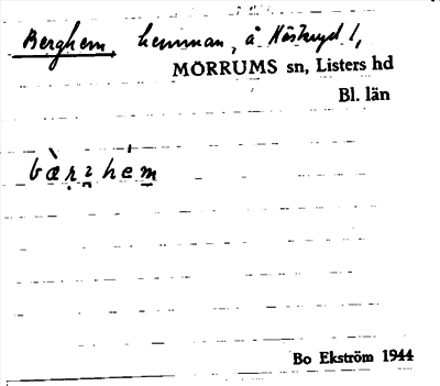 Bild på arkivkortet för arkivposten Berghem