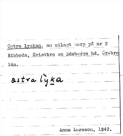 Bild på arkivkortet för arkivposten Östra lyckan