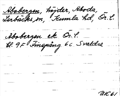 Bild på arkivkortet för arkivposten Abobergen