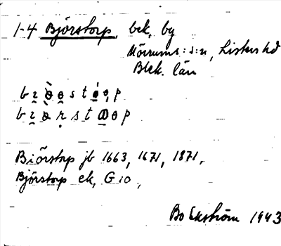 Bild på arkivkortet för arkivposten Björstorp