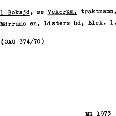 Bild på arkivkortet för arkivposten Boksjö