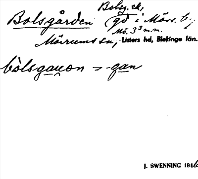 Bild på arkivkortet för arkivposten Bolsgården
