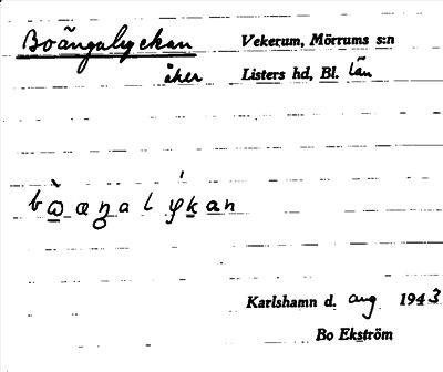 Bild på arkivkortet för arkivposten Boängalyckan