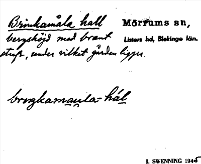 Bild på arkivkortet för arkivposten Brinkamåla hall