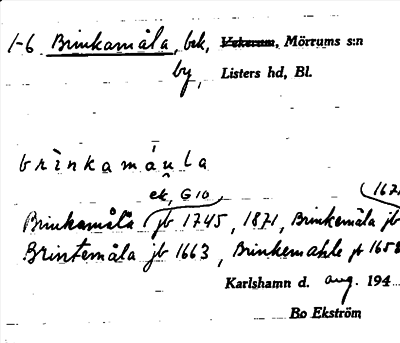 Bild på arkivkortet för arkivposten Brinkamåla
