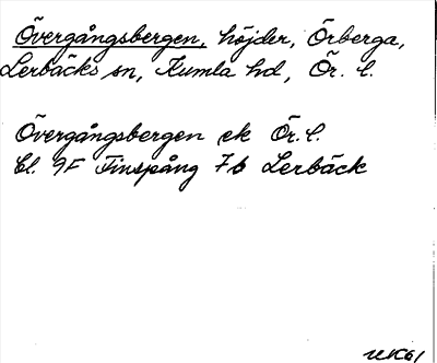 Bild på arkivkortet för arkivposten Övergångsbergen
