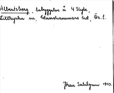 Bild på arkivkortet för arkivposten Albertsberg