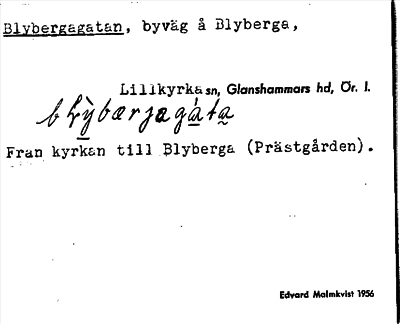 Bild på arkivkortet för arkivposten Blybergagatan