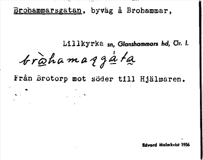 Bild på arkivkortet för arkivposten Brohammarsgatan