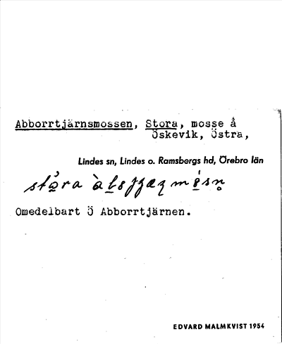 Bild på arkivkortet för arkivposten Abborrtjärnsmossen, Stora