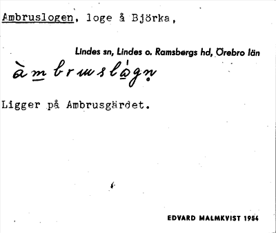Bild på arkivkortet för arkivposten Abruslogen