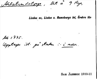 Bild på arkivkortet för arkivposten Ahlstrandstorp