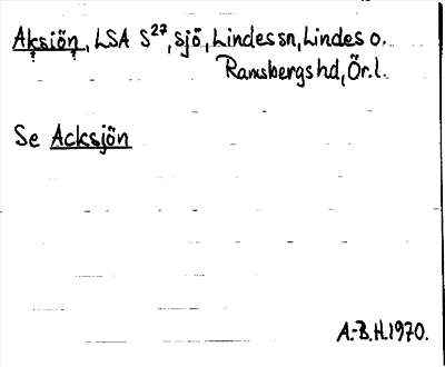 Bild på arkivkortet för arkivposten Aksiön, se Acksjön