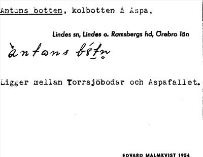Bild på arkivkortet för arkivposten Antons botten