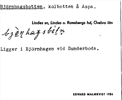 Bild på arkivkortet för arkivposten Björnhagsbotten