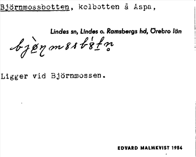 Bild på arkivkortet för arkivposten Björnmossbotten