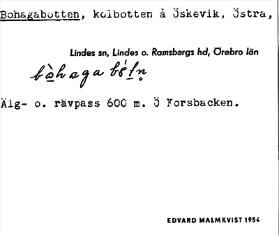 Bild på arkivkortet för arkivposten Bohagabotten