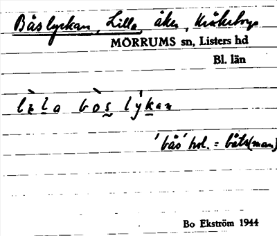Bild på arkivkortet för arkivposten Båslyckan, Lilla