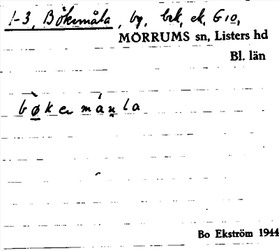 Bild på arkivkortet för arkivposten Bökemåla