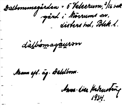 Bild på arkivkortet för arkivposten Dalbommagården