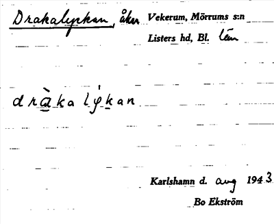 Bild på arkivkortet för arkivposten Drakalyckan