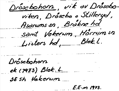 Bild på arkivkortet för arkivposten Drösebohorn