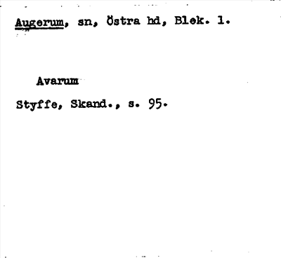Bild på arkivkortet för arkivposten Augerum