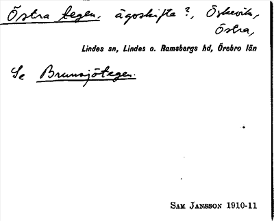 Bild på arkivkortet för arkivposten Östra tegen, se Brunsjötegen