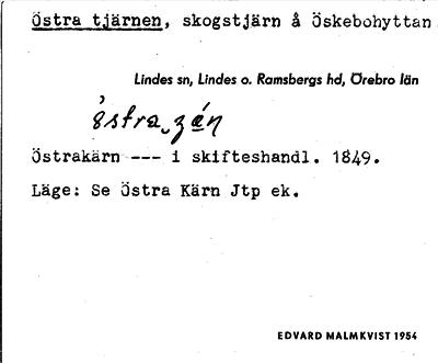 Bild på arkivkortet för arkivposten Östra tjärnen