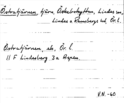 Bild på arkivkortet för arkivposten Östratjärnen
