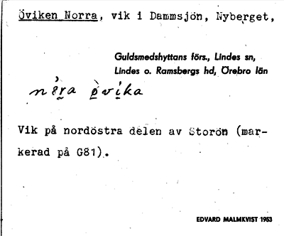 Bild på arkivkortet för arkivposten Öviken, Norra