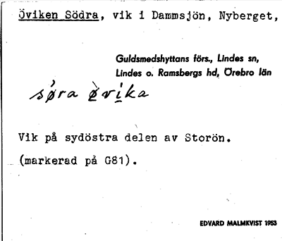 Bild på arkivkortet för arkivposten Öviken, Södra